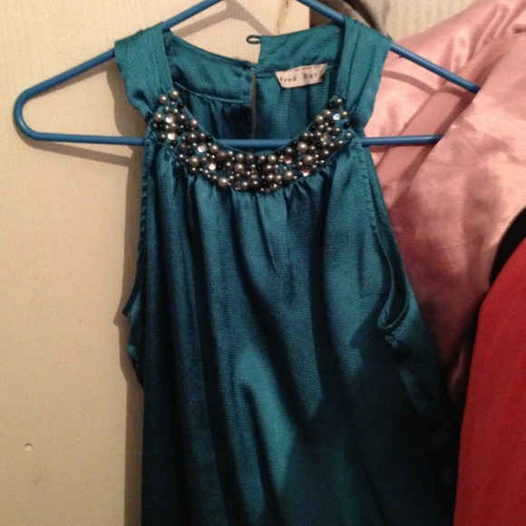 Turquoise Fred David blouse