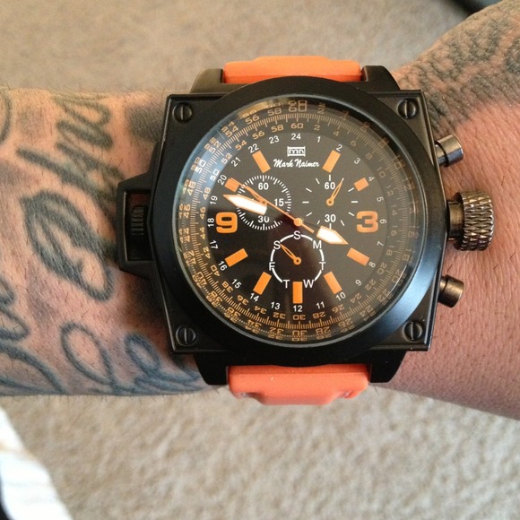 Black && orange fashion watch