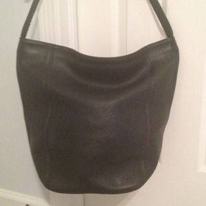 Vintage Coach XL Black Leather Hobo Handbag