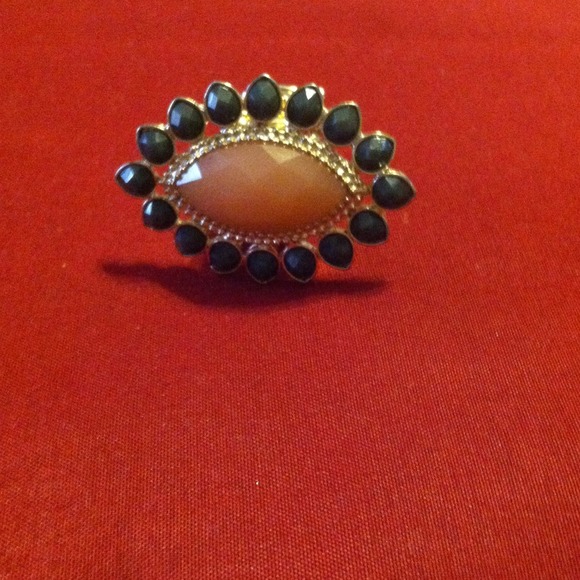 Peach and grey ring
