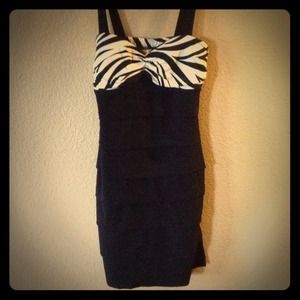 Sexy clubbing dress. Zebra and black, fitted!