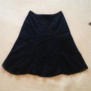 Chanel silk navy blue skirt