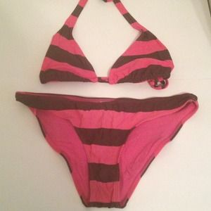 H&M Pink & Brown Bikini Size 6