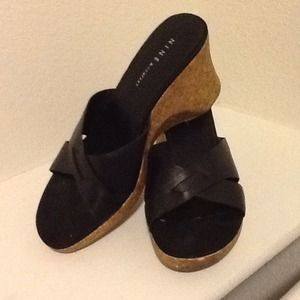 Black Slip on Wedges.