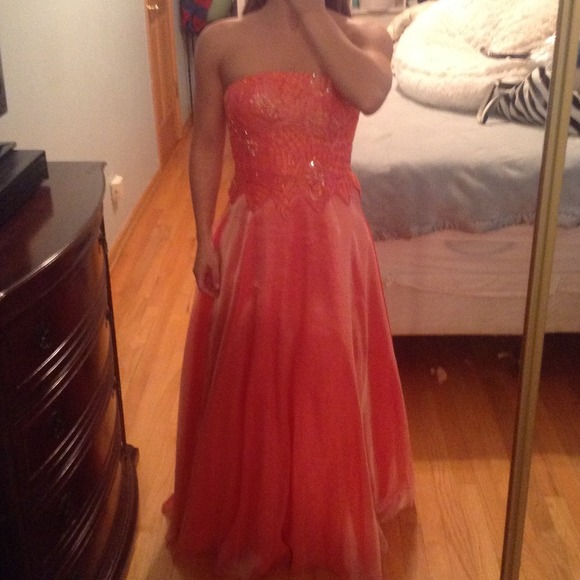 Coral prom dress