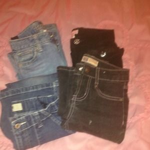 Four pairs of girls jeans