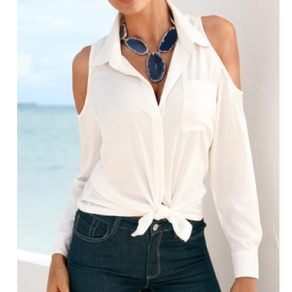 Black cold shoulder top