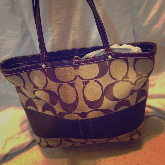Coach Stripe Signature Tote