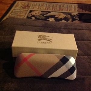 Genuine Burberry eyeglass case and box.