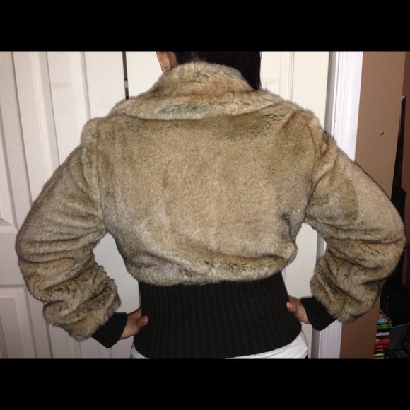 Brown FAUX fur Jacket  from Express - Picture 3 of 4
