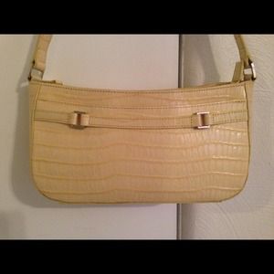 Etienne Aigner light yellow crocodile handbag