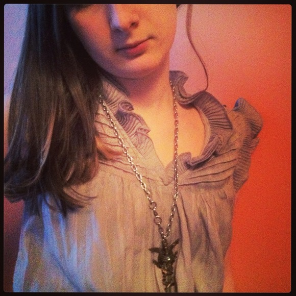 Gray Chiffon Dress - Picture 2 of 5