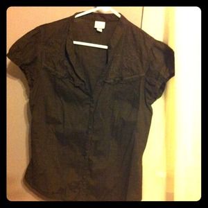 Cap sleeve brown top