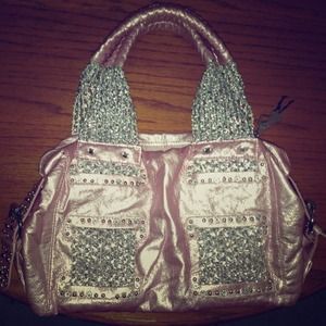Paris Hilton purse, metallic pink, good condition