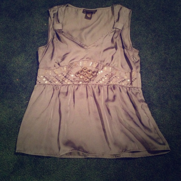 Embellished silk top