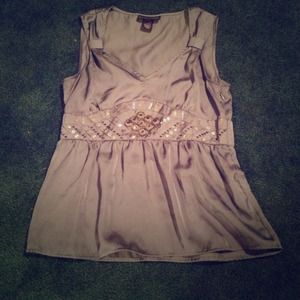 Embellished silk top