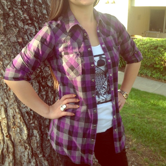 Purple Plaid Shirt