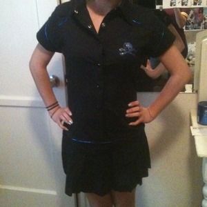 RockabillyBlack with blue lining lip service dress