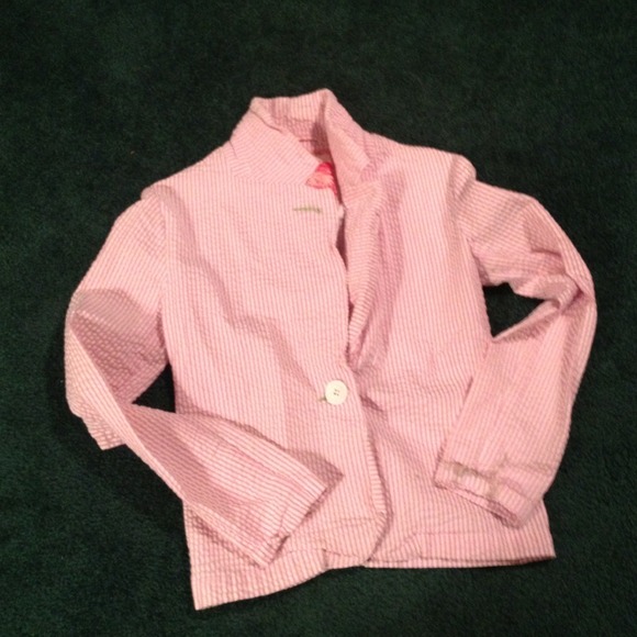 Pink and white blazer