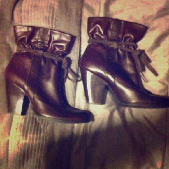 Leather ankle boots. Worn once