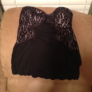 Strapless lace top