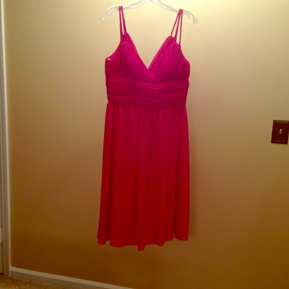 David's bridal chiffon metallic stitch double