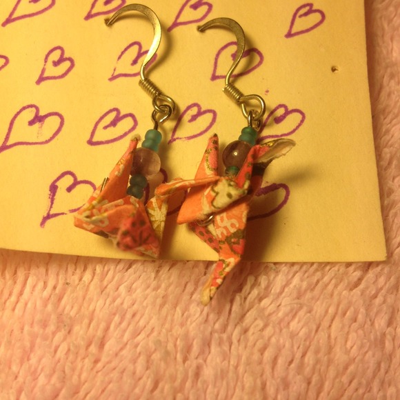 Home made origami earrings - Picture 1 of 1