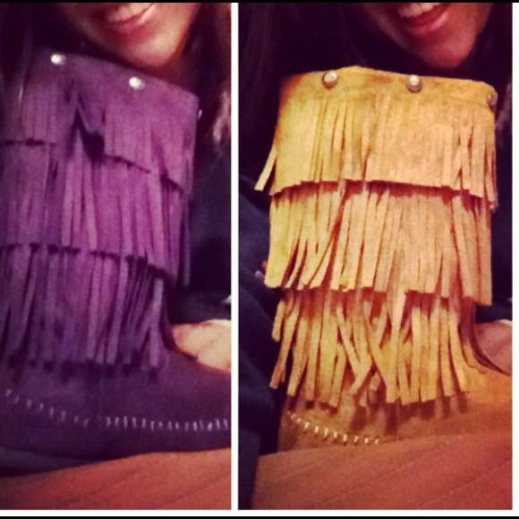 Calf Fringe Suede Boot Moccasin