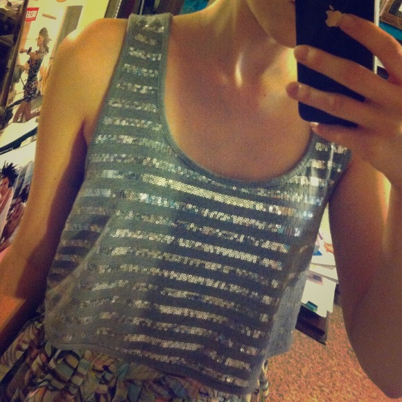 Sequin Crop Tank Top