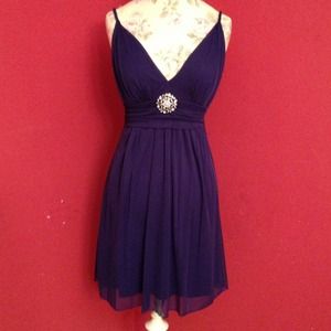 Purple dress with broach