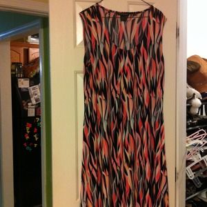 Sleeveless dress and and wool teal jacket