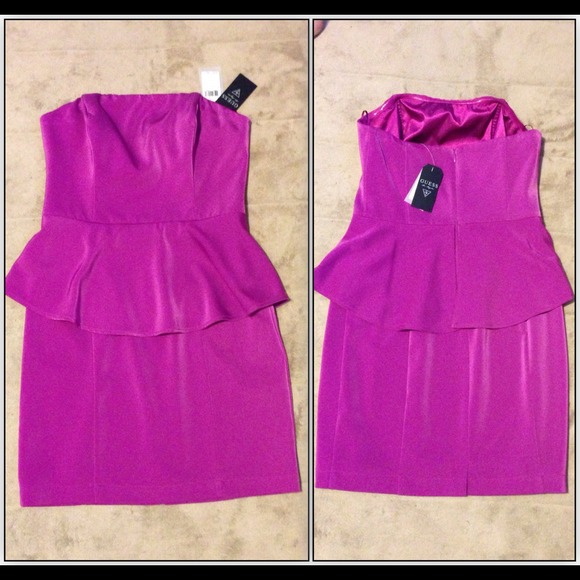 ‼️Sale‼️GUESS Strapless Peplum Party Dress - Picture 3 of 4