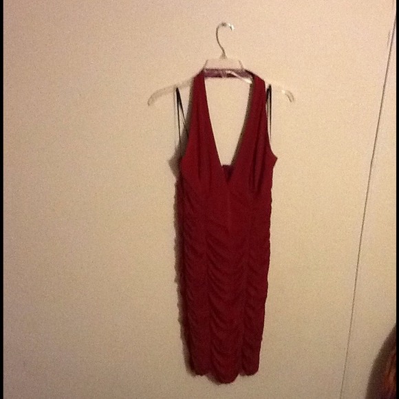 Front/back burgundy dress