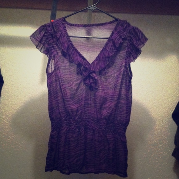 Purple zebra top