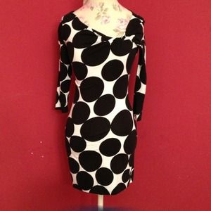 Bundle Black & white polka dot dress & black tunic