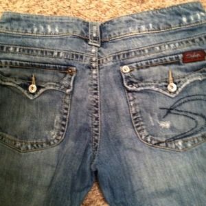 Reserved for kfoster1212 Silver button flap jeans