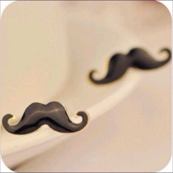 Mustache earrings