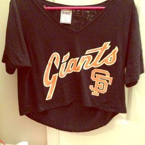 SF giants PINK cropped tee