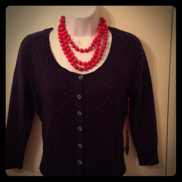 ♦Sold!  Navy Blue and Red  Sweater