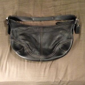 Coach black leather hobo