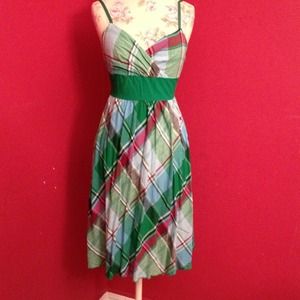 🚫SOLD🚫Green, blue & magenta plaid dress - cotton