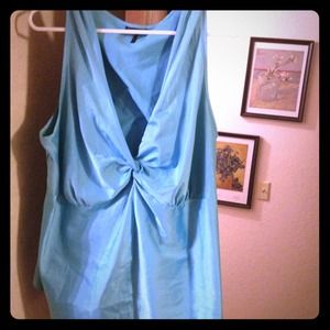 Silky blue sleeveless top