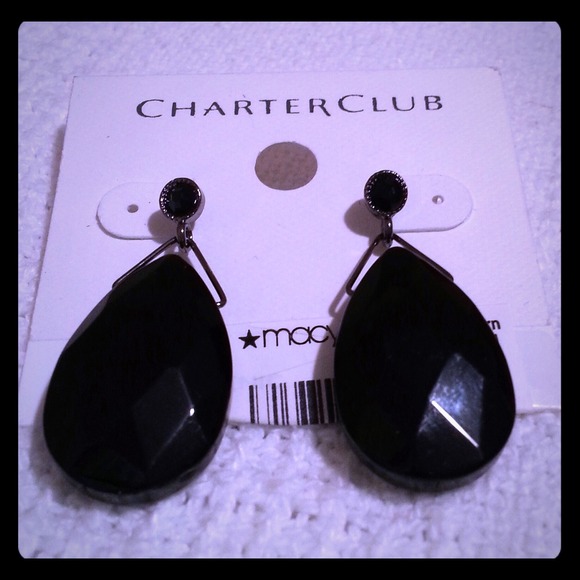 Black stone earrings - Picture 1 of 1