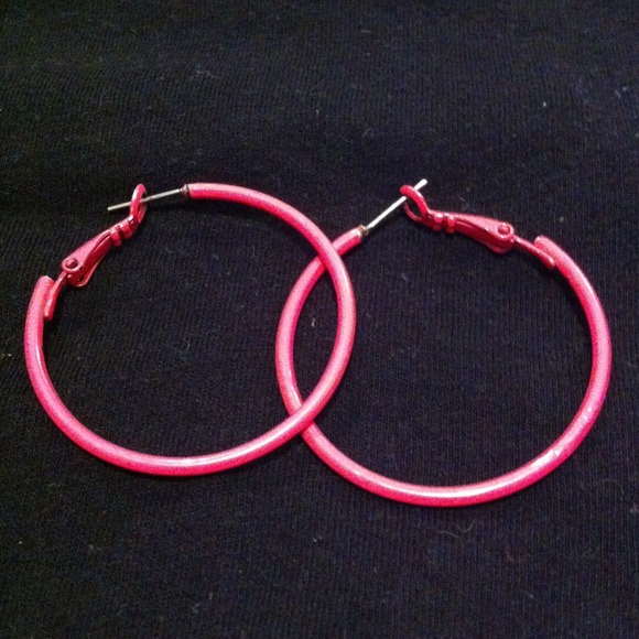 Jewelry Hot Pink Hoop Earrings Poshmark