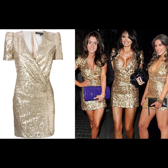 Size 0 Gold Sequin/French Connection Dress.