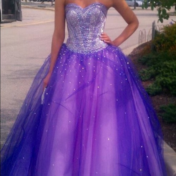 Purple ball gown prom dress, only worn once!