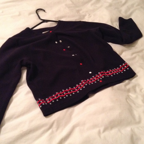 Patriotic red white and blue cardigan. #11