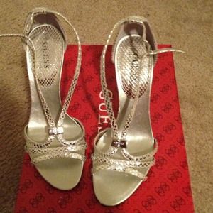 Guess heels - Silver. Never Worn!