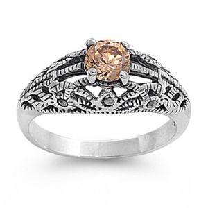 Zircon sterling silver ring