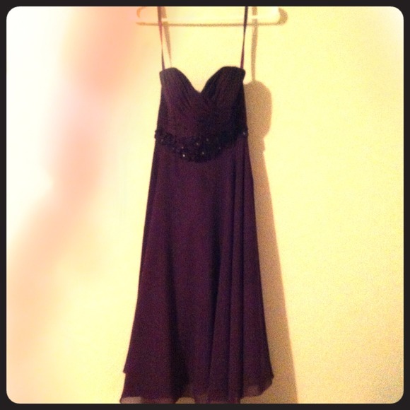 Eggplant Strapless Bridesmaid Dress